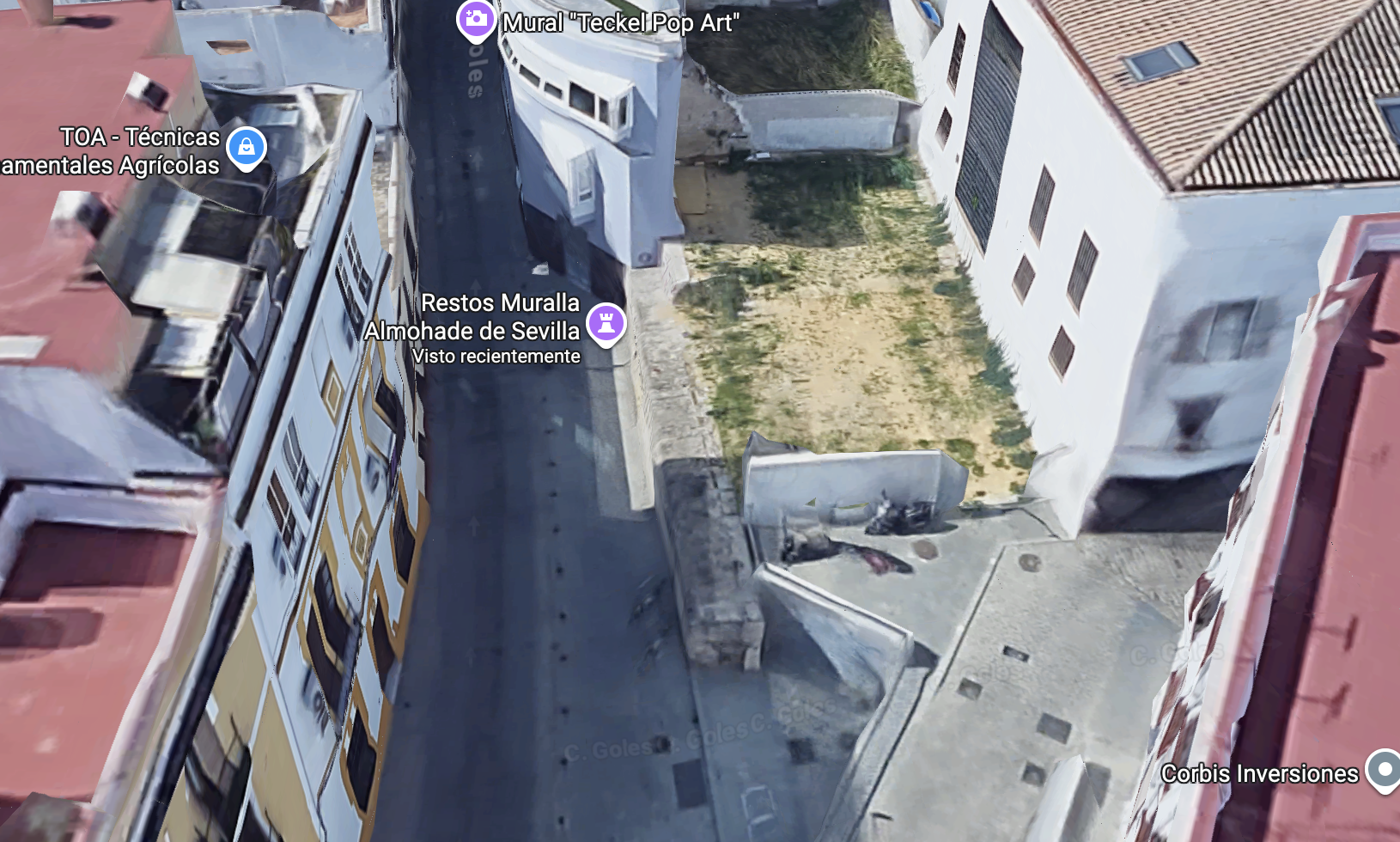 muralla calle goles aerea